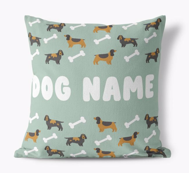 Bone Pattern: Personalised {breedFullName} Canvas Cushion 